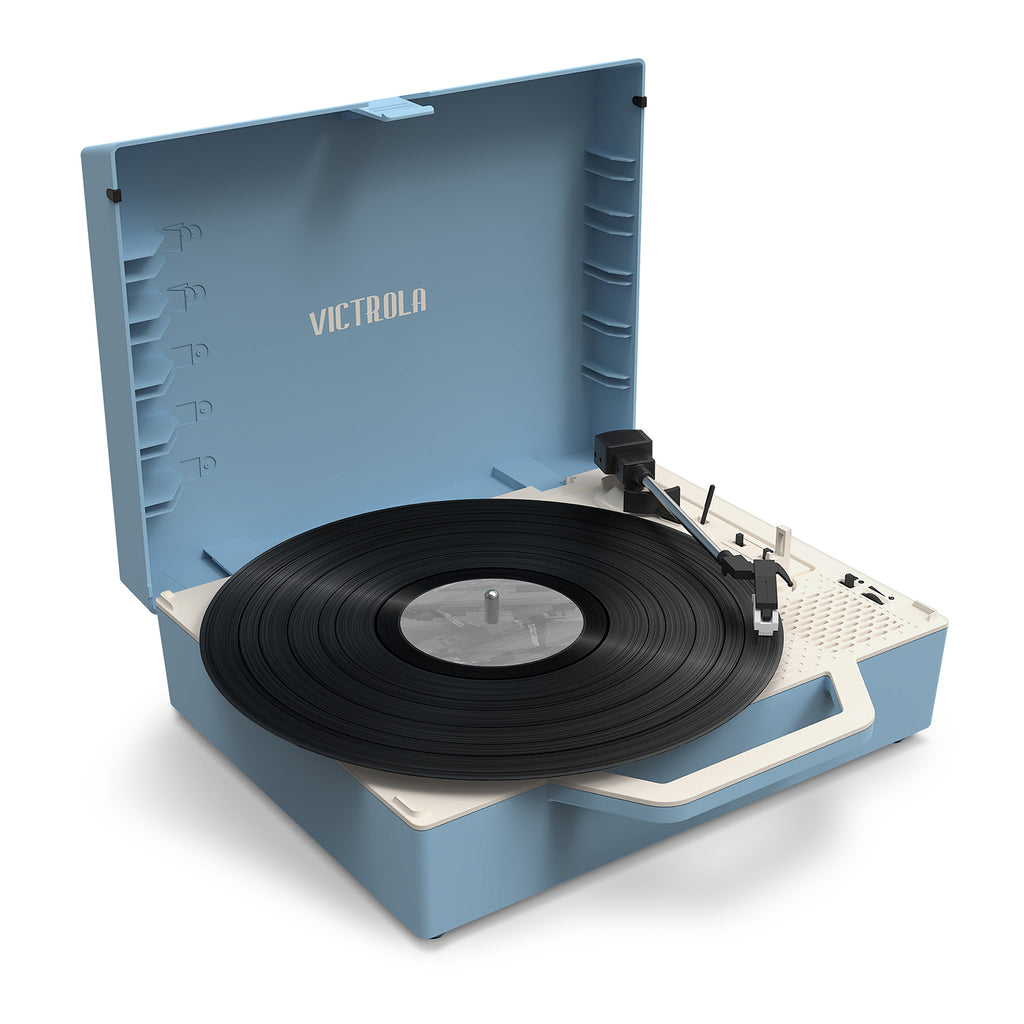 The Re-Spin Sustainable Bluetooth Suitcase Record Player - Victrola