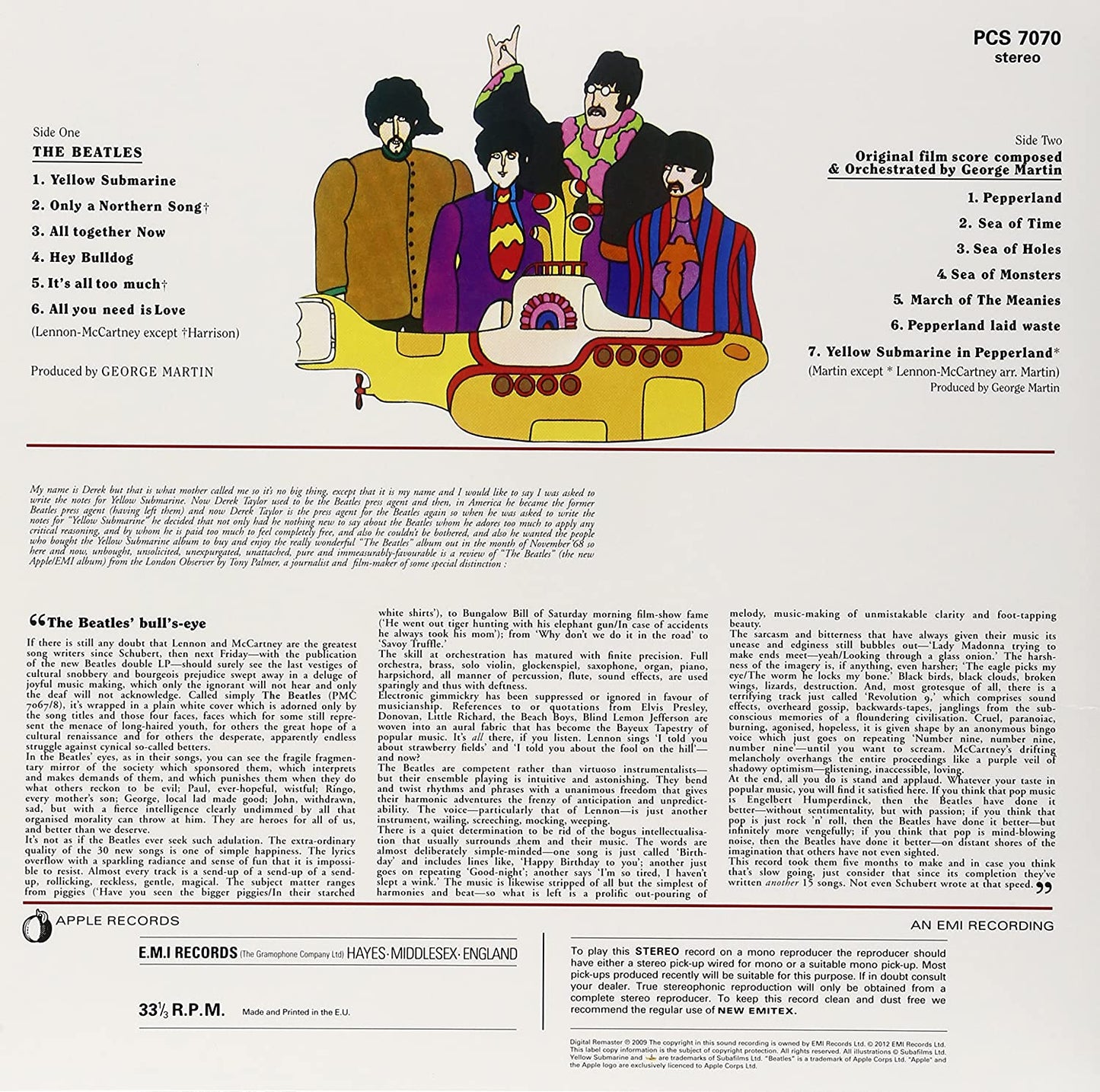 The Beatles Yellow Submarine (180 Gram Vinyl, Remastered, Reissue) | Vinyl